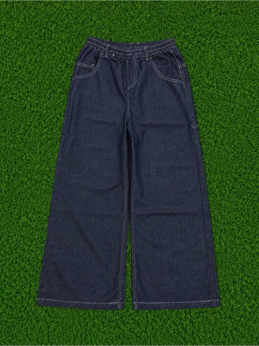JNCO Heat Pressed Dragon Embroidered Blue Baggy Jeans Size L